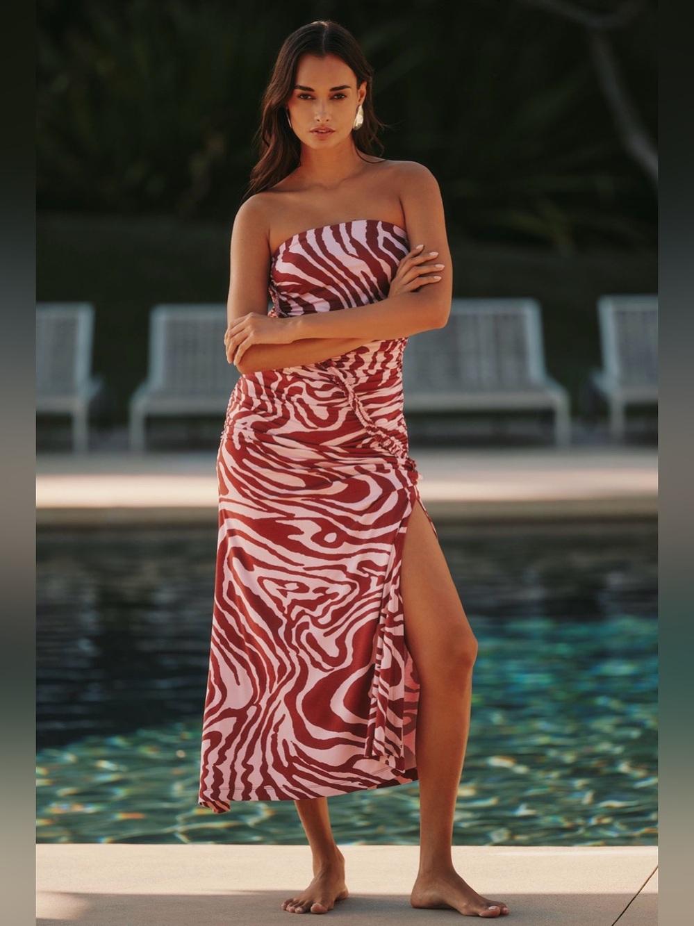 Gabbie Strapless Ruched Tube Dress by Celandine at Anthropologie NWT